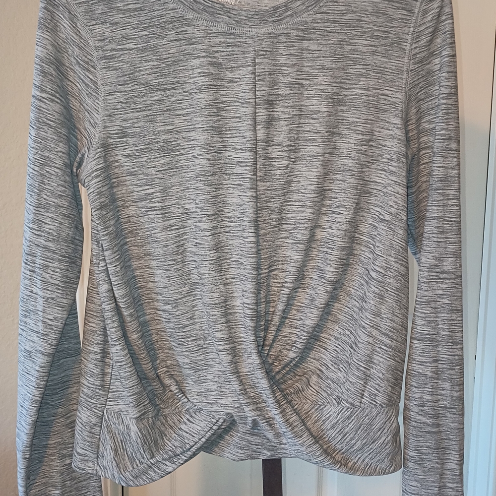 Old Navy Heathered Gray Twist Front Sweatshirt